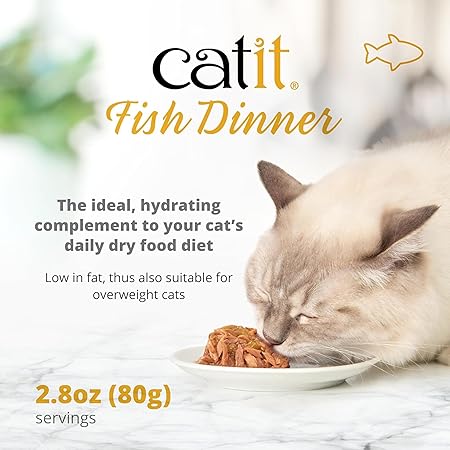 Catit fish dinner with layer of tuna and carrots