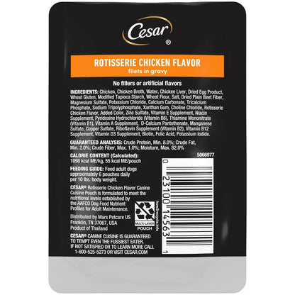 Cesar Pounch Rotisserie Chicken Flavor Wet Dog Food - 1.76 oz