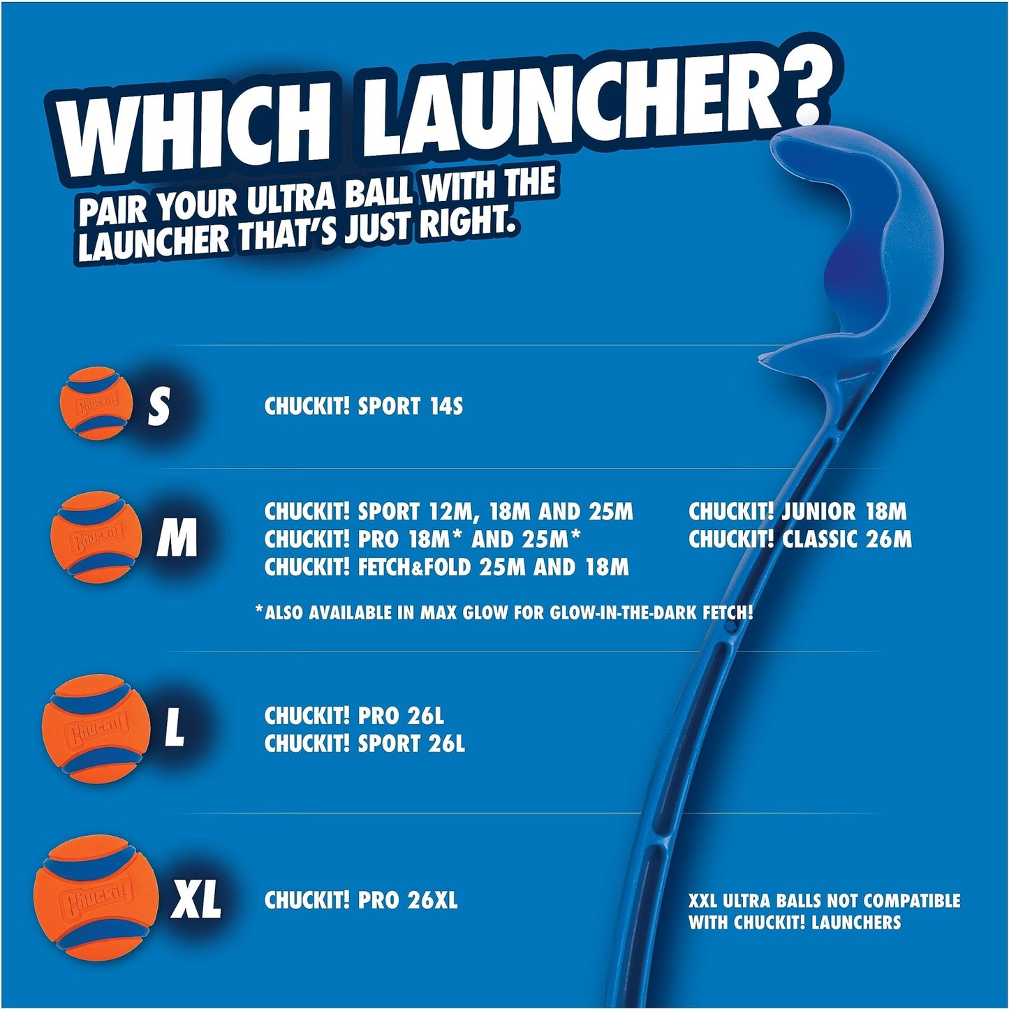 Chuckit! Dog Ball Launcher - Pro 25" with Medium (2.5"), Dog Fetch Ball Thrower, For Dogs 20 - 60 Pounds, Made in USA