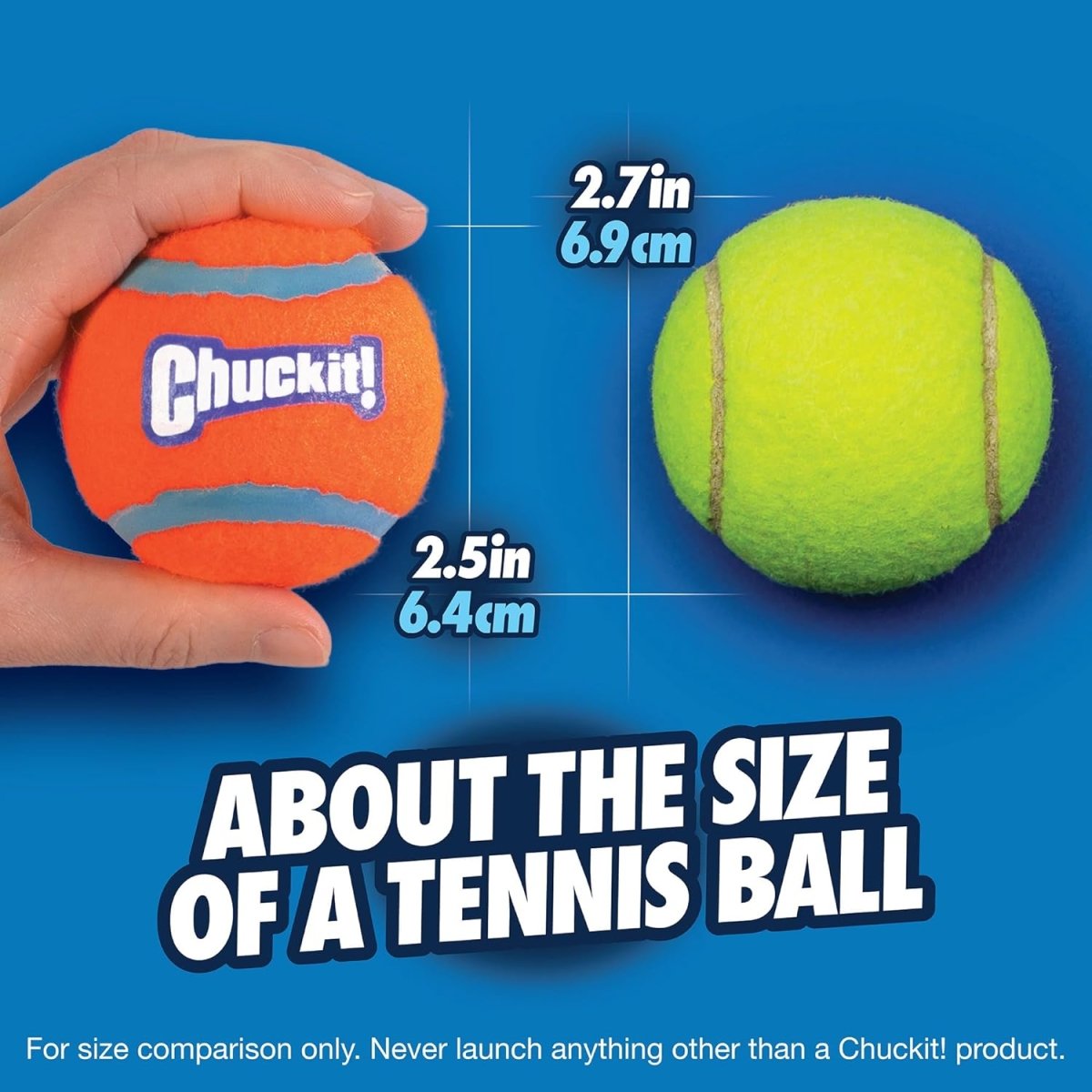 Chuckit Dog Tennis Ball Dog Toy, Small (2 Inch Diameter) for dogs 0 - 20 lbs, Shrink Wrap Pack of 2 - dog ball - 660048001843