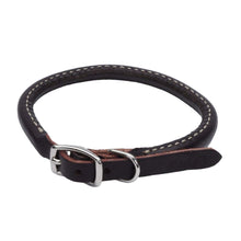 Coastal Pet Circle T Latigo Leather Round Dog Collar - Handcrafted Leather Pet Collar For Dogs - Comfortable Dog Collar For Dogs With Long Hair Or Sensitive Skin - 3/8" X 14"
