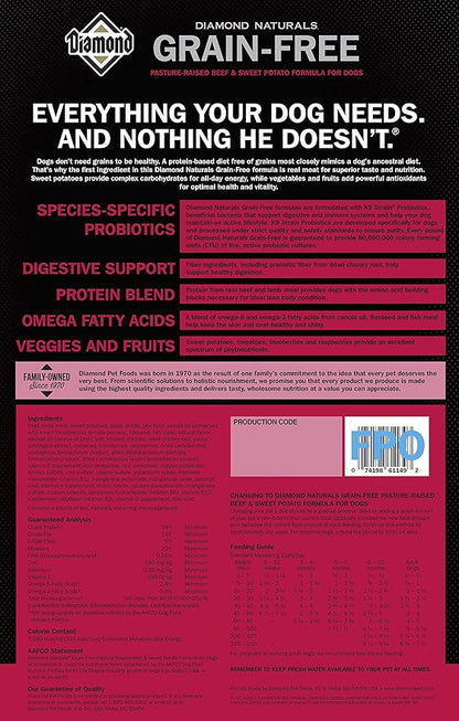 Diamond naturals grain free beef sweet potato 5lb
