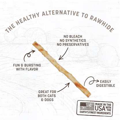 Earth Animal No Hide Stix Salmon Flavored Natural Rawhide Free Dog Chews Long Lasting Dog Chew Sticks | Dog Treats For Small Dogs And Cats | Great Dog Chews For Aggressive Chewers