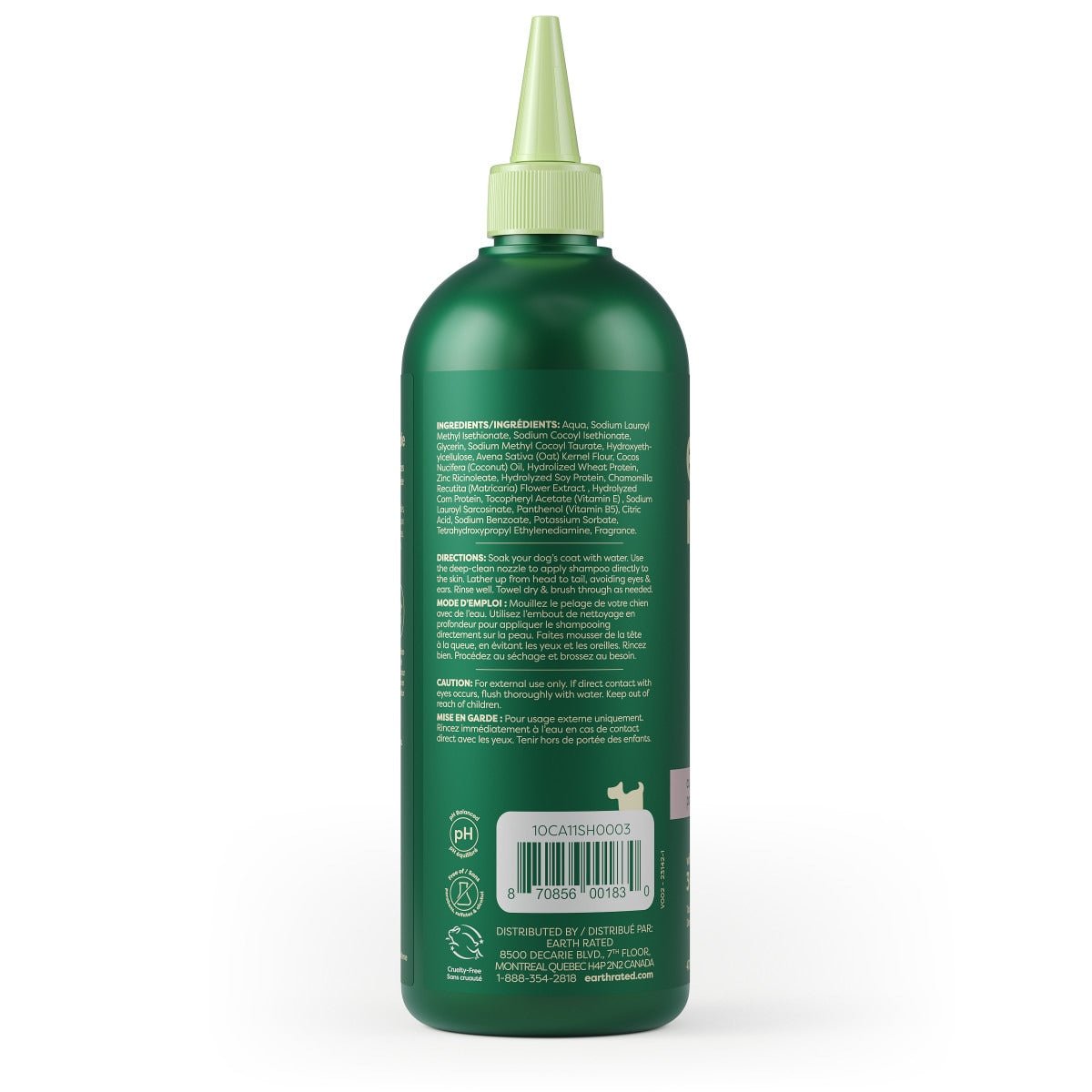 Earth rated curly coat white tea & basil 3 in 1 dog shampoo 16oz