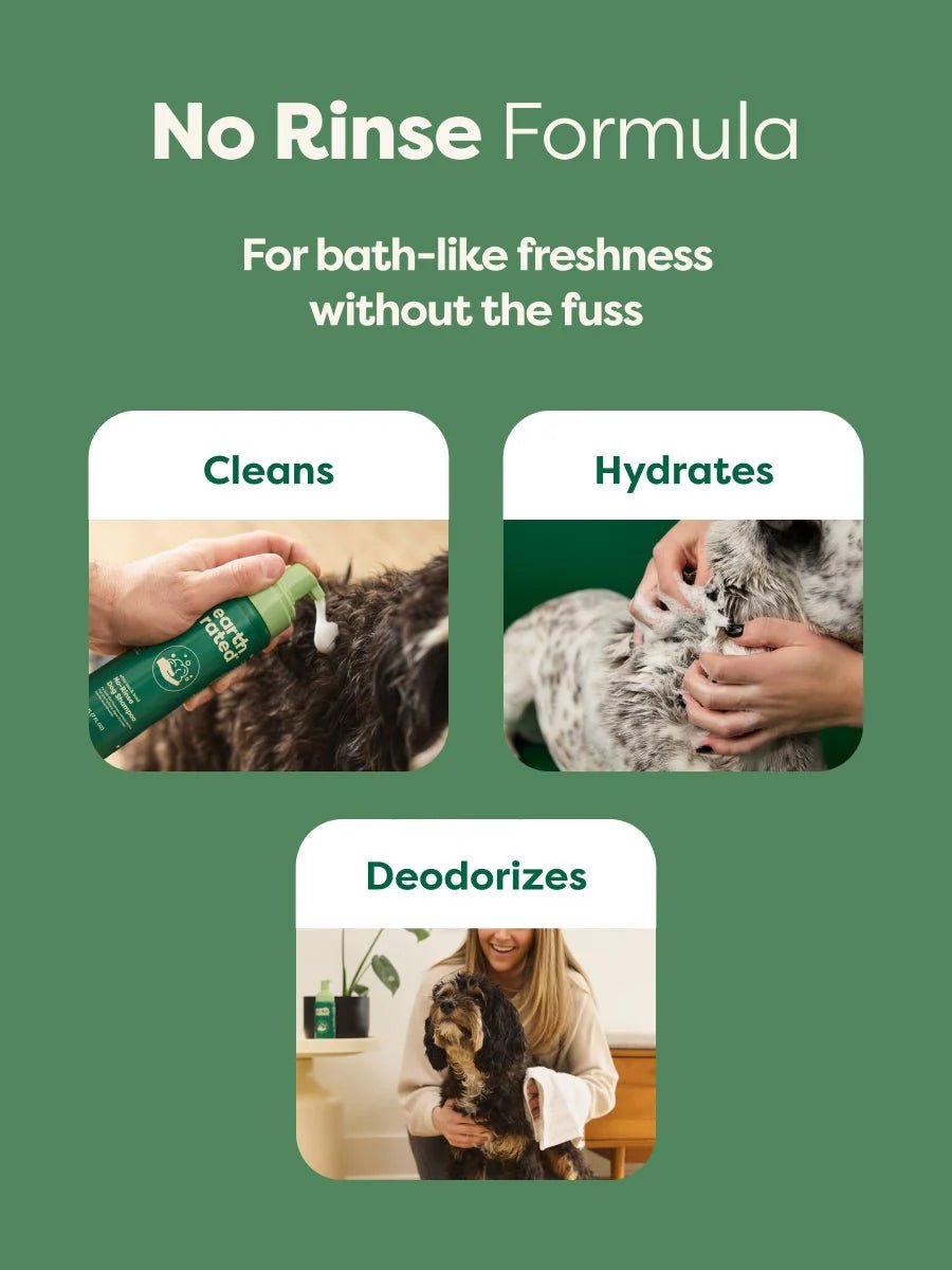Earth rated white tea & basil no rinse dog shampoo 7oz dog shampoo