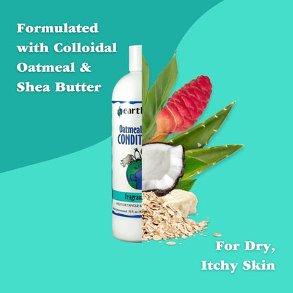 earthbath Oatmeal & Aloe Conditioner for Dog Allergies and Itching - Dry Skin - Fragrance Free - 16 oz - conditioner - 602644021412