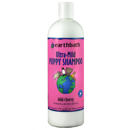 earthbath Ultra - Mild Wild Cherry Puppy Shampoo - Extra Gentle & Tearless Dog Shampoo - Cruelty Free Shampoo for Smelly Dogs - 16 Oz - dog shampoo - 602644021313