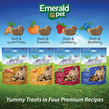 Emerald Pet Little Duckies Crunchy Natural Roasted Duck Dog Treats, Made in USA - 853258004241