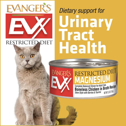 Evanger's EVX Controlled Magnesium - Boneless Chicken in Broth Recipe for Cats - cat food - 077627200915