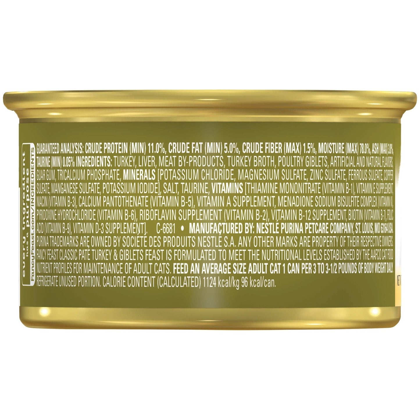 Fancy Feast Cat Turkey & Giblets Food, 3 Oz