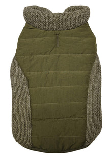 Fashion pet coat reversible dog puffy sweater jacket pet apparel size extra large olive green