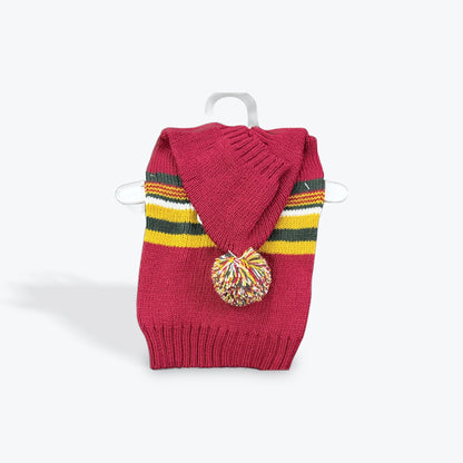 Fashion pet hooded Pom Pom sweater medium