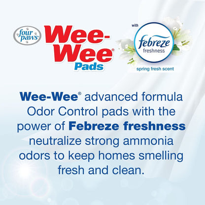 Four Paws Wee - Wee Odor Control with Febreze Freshness Pee Pads for Dogs - Dog & Puppy Pads for Potty Training - Dog Housebreaking & Puppy Supplies - 22" x 23" - 10 Count - dog pads - 045663974381