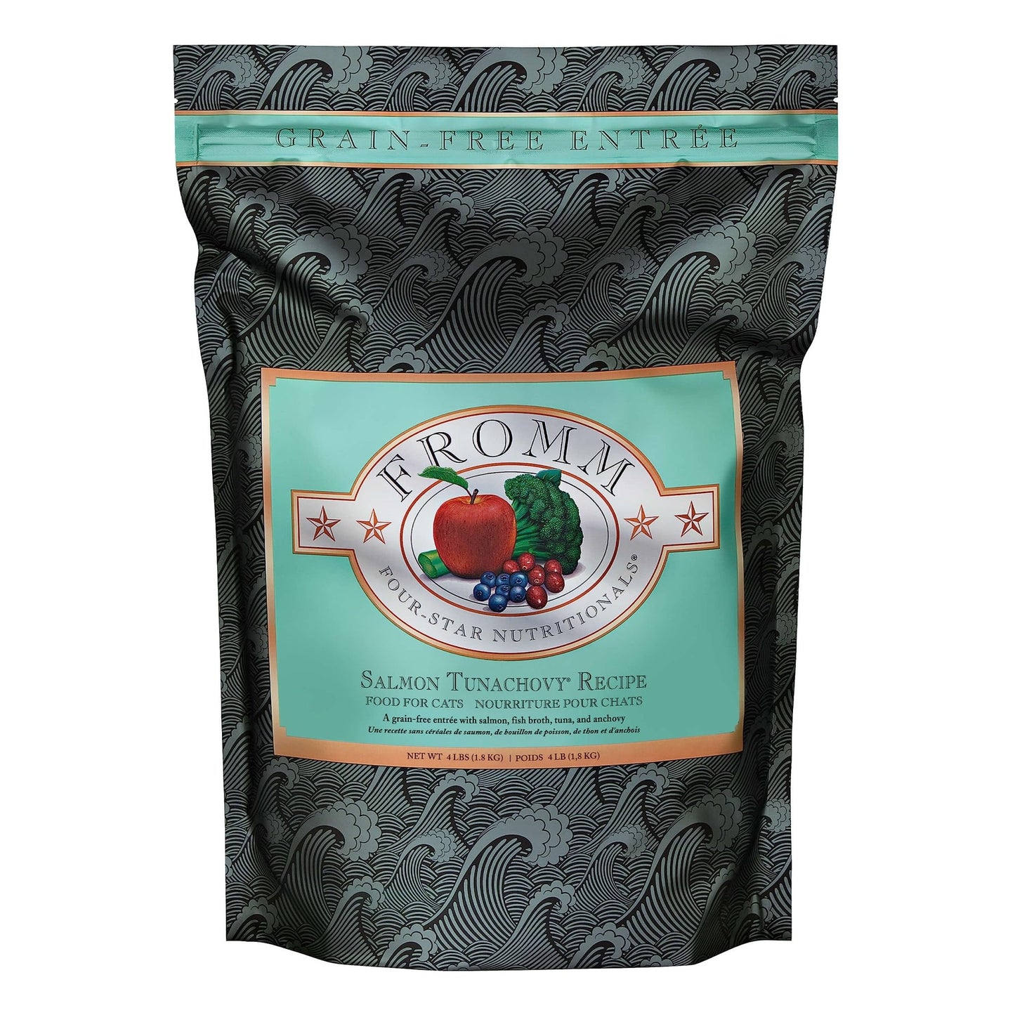 Fromm Four - Star Nutritionals, Grain - Free Salmon Tunachovy Dry Cat Food, 4Lb