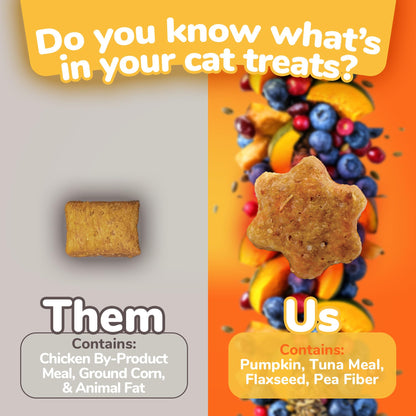 Fruitables Crunchy Treats For Cats â€“ Healthy Low Calorie Treats Packed With Protein â€“ Free Of Wheat, Corn And Soy â€“ Made With Real Tuna With Pumpkin â€“ 2.5 Ounces