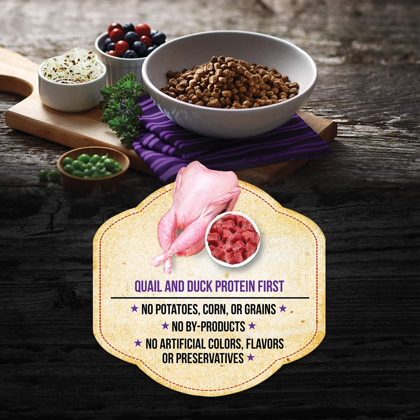 Fussie Cat Market Fresh Quail & Duck Meal Formula Grain - Free Dry Cat Food 10lb