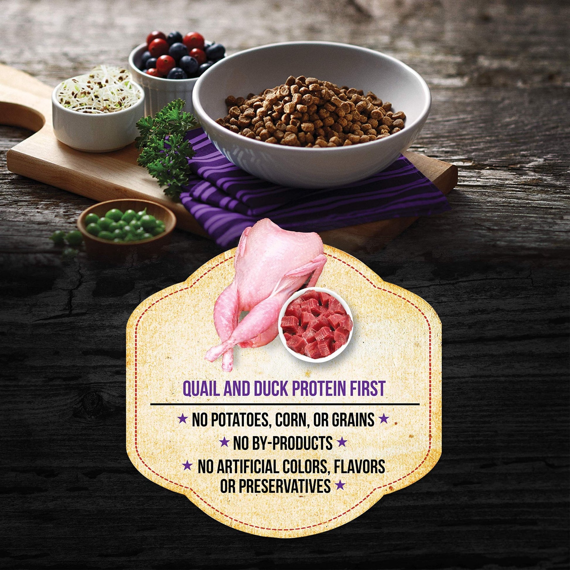 Fussie Cat Market Fresh Quail & Duck Meal Formula Grain - Free Dry Cat Food 10lb