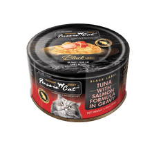 Fussie cats black label tuna with wild salmon formula in gravy