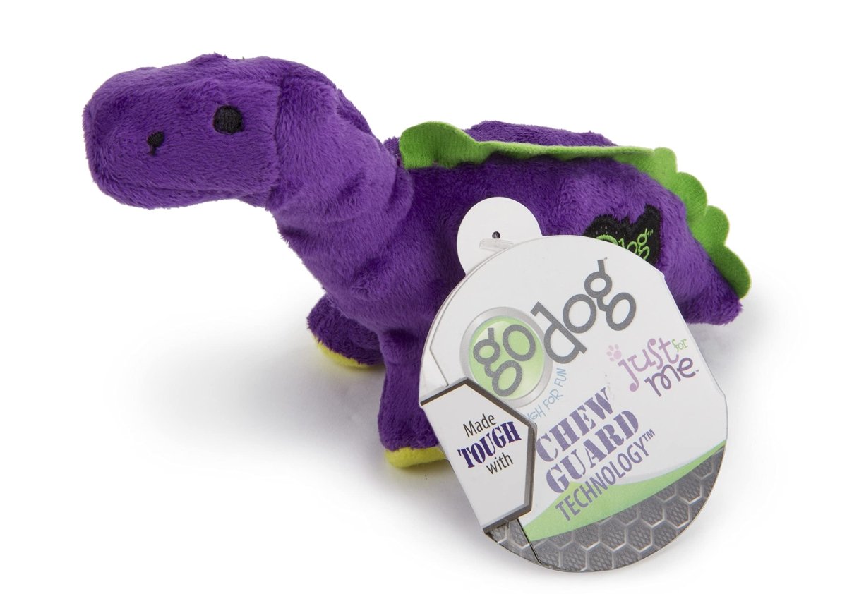goDog Just For Me Bruto with Chew Guard Technology Plush Dog Toy, Purple, Mini - 743723709392