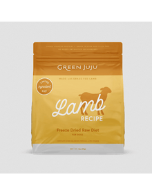 Green juju lamb freeze dried raw diet limited ingredient for dogs 14oz