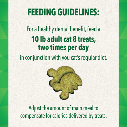 Greenies Feline Adult Dental Cat Treats, Oven Roasted Chicken Flavor, 9.75 oz. Tub