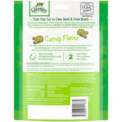 Greenies Feline Adult Natural Dental Care Cat Treats, Catnip Flavor, 4.6 oz. Pouch
