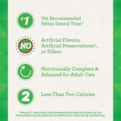 Greenies Feline Adult Natural Dental Care Cat Treats, Savory Salmon Flavor, 4.6 oz. Pouch