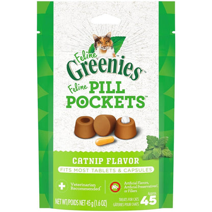 Greenies Feline Pill Pockets Natural Soft Cat Treats - Catnip Flavor - 1.6 oz. - pill pocket - 642863114571