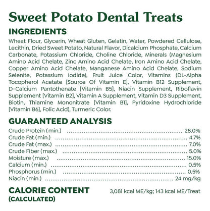 Greenies Sweet Potato Natural Large Dental Dog Treats, 8 count