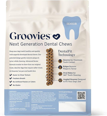 Groovies senior - small dog chews, 22 count