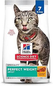 Hill's Science Diet Adult Perfect Weight Chicken Recipe Dry Cat Food, 7 lbs 2969
