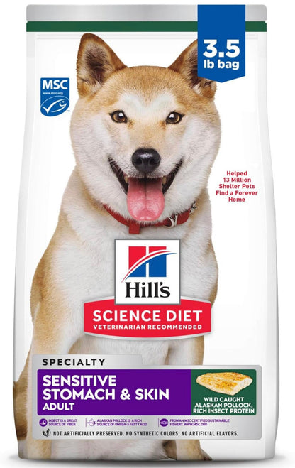Hills science diet specialty sensitive skin & stomach adult dog food 3.5lbs