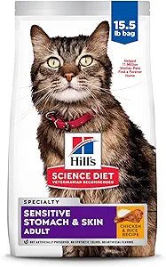 Hills science diet specialty sensitive stomach & skin adult cat food 15.5lbs dry kibble
