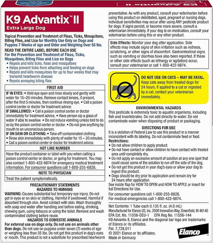 K9 Advantix ll flee and tick 1 dose