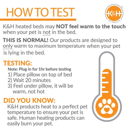 K&H Pet Products Thermo - Kitty Bed Heated Cat Bed - Large 20 Inches - Sage, Tan - 655199031948