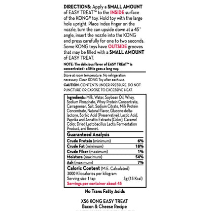 Kong - Easy Treat - Dog Treat Paste - Bacon And Cheese - 8 Ounce