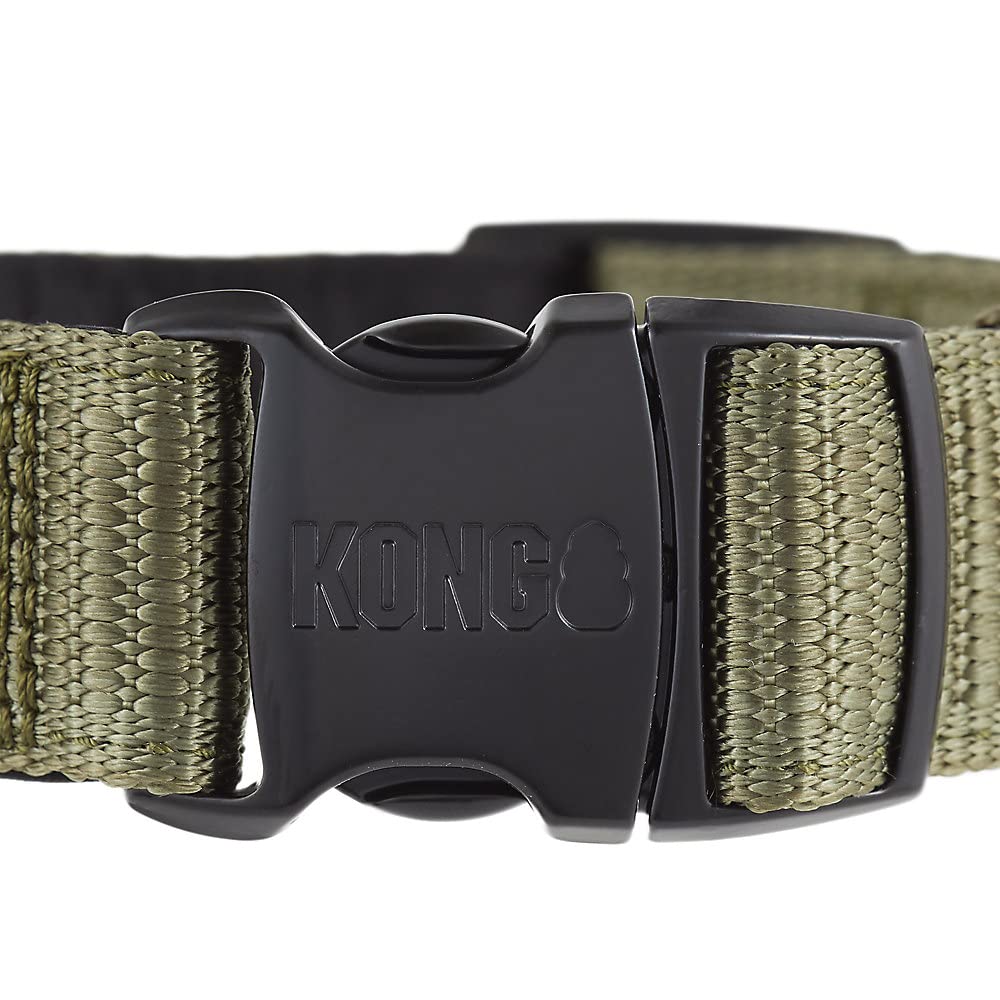 Kong Max Hd Ultra Durable Neoprene Padded Dog Collar (Medium, Green)
