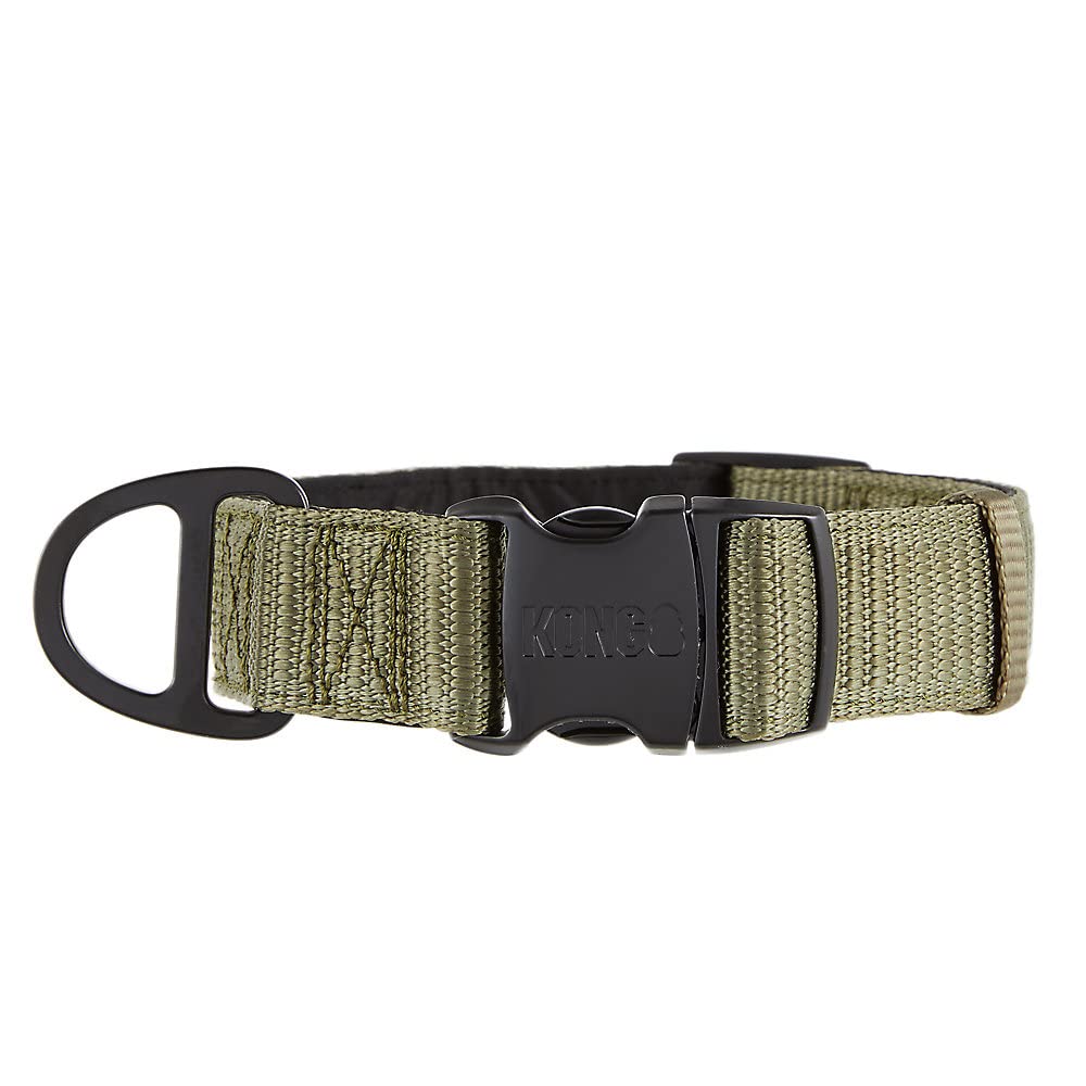 Kong Max Hd Ultra Durable Neoprene Padded Dog Collar (Medium, Green)