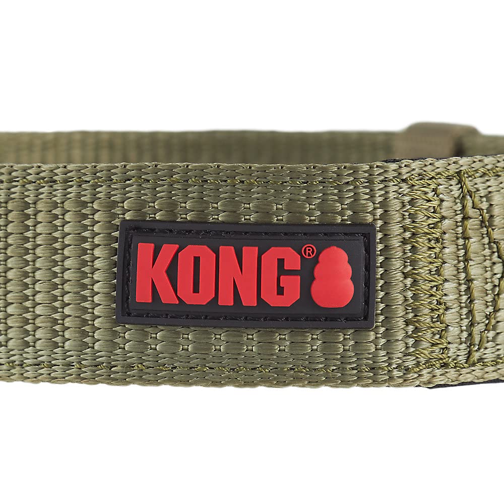 Kong Max Hd Ultra Durable Neoprene Padded Dog Collar (Medium, Green)