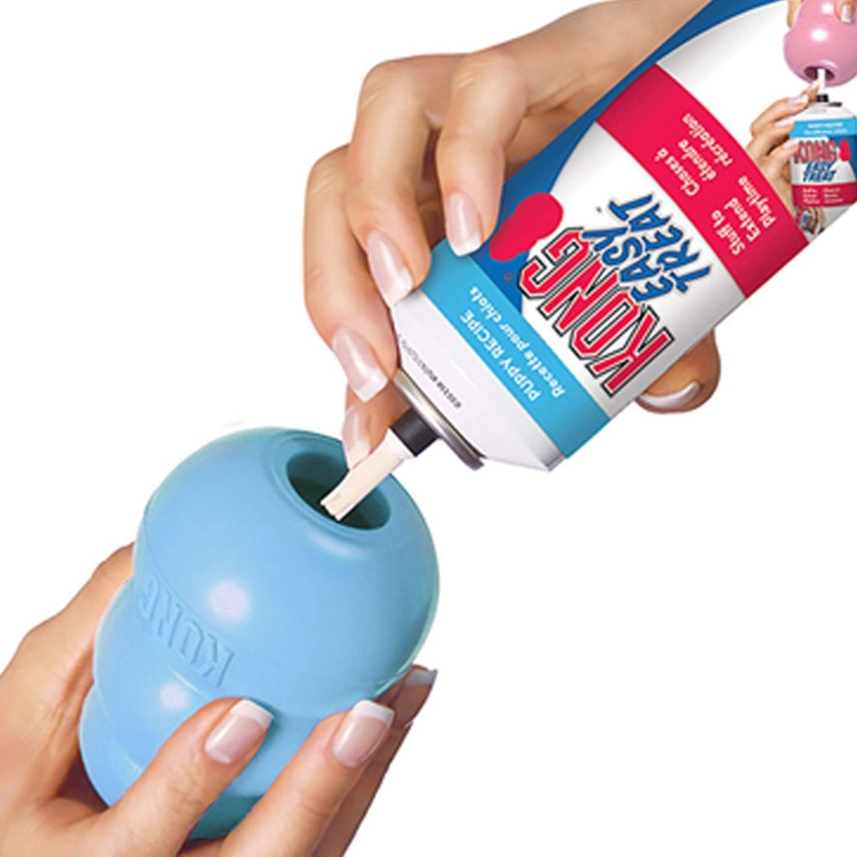 KONG - Puppy Toy Natural Teething Rubber - Fun to Chew, Chase and Fetch - for Large Puppies - Blue - 035585131115