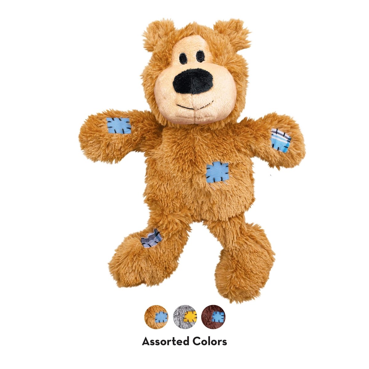 KONG - Wild Knots Bear - Internal Knotted Ropes and Minimal Stuffing for Less Mess (Assorted Colors) - For Small/Medium Dogs - 035585454252