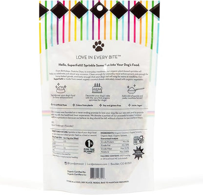 Lord Jameson celebration superfetti superfood sprinkles organic coconut 3oz dog treats
