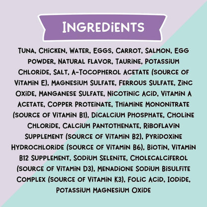 LOVE, NALA - Natural Adult Cat Wet Food - Pate Tuna, Carrot, & Salmon Recipe - Grain Free - Non - GMO - Digestive Fiber Blend - Minerals - Vitamins - 12 Pack - 2.4 lbs - cat food - 810113200255