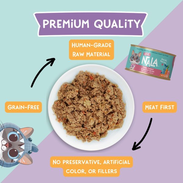 Love Nala tuna carrot & salmon recipe in broth cannned cat food 3oz