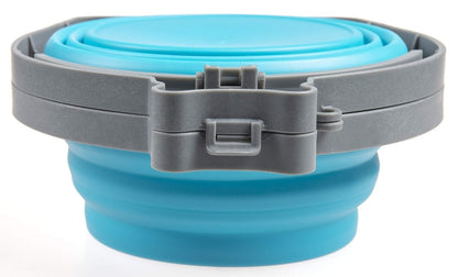 Loving Pets Travel Double Diner Dog Bowl - Blue - Medium - dog bowl - 842982079922