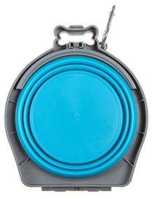 Loving Pets Travel Double Diner Dog Bowl - Blue - Small - dog bowl - 842982079915