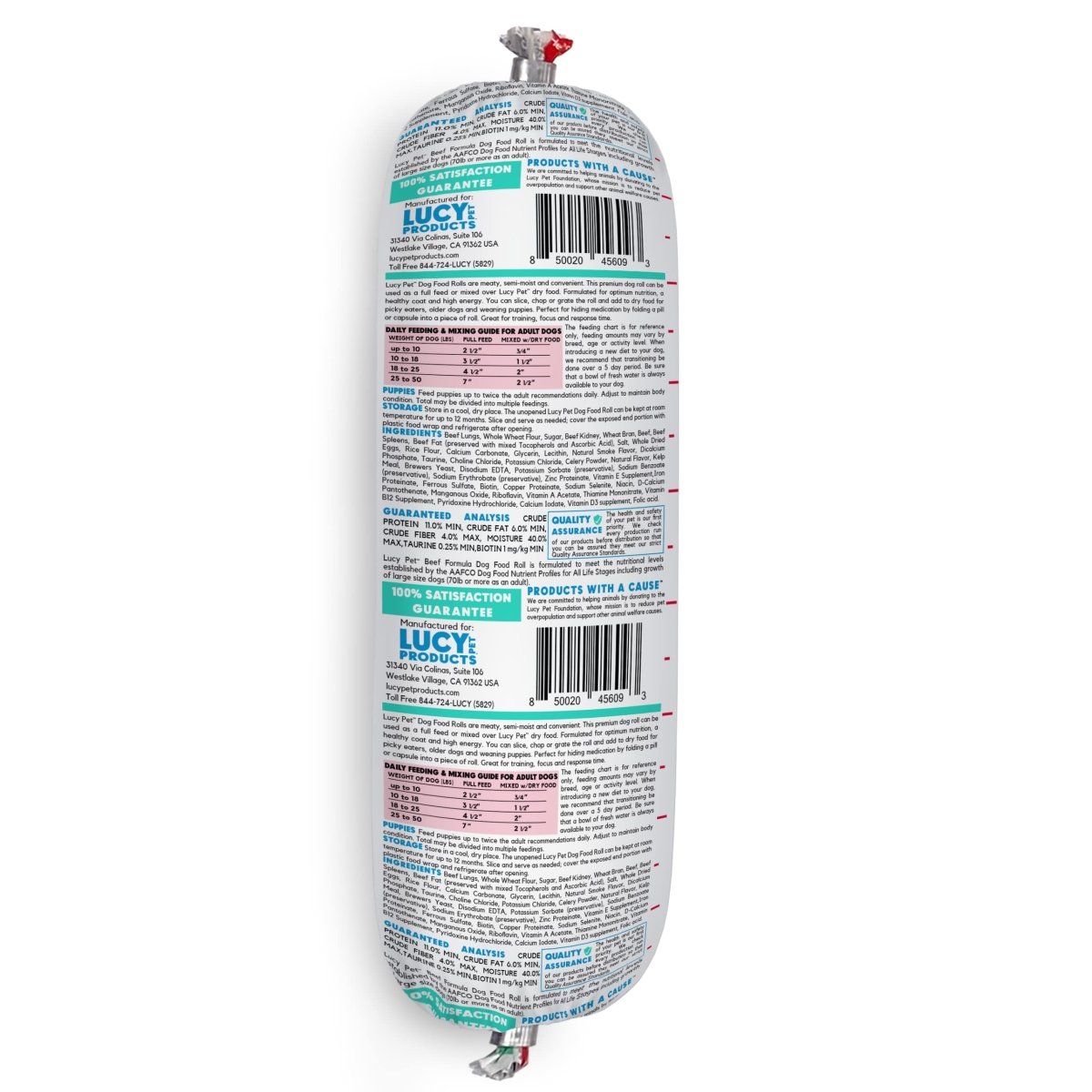 Lucy Pet Products Lucy Pet Beef Formula Dog Food Rolls - 850020456093