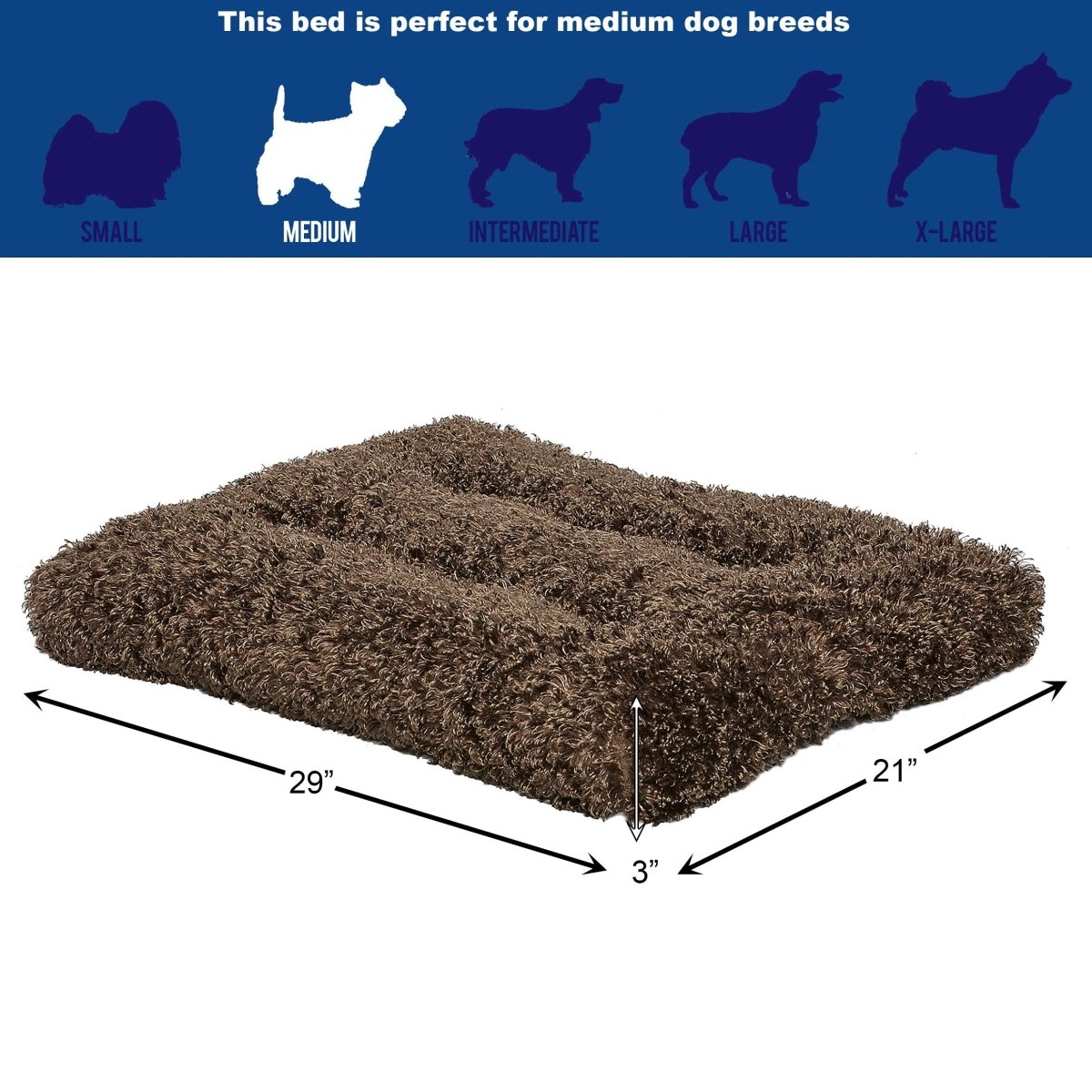 Midwest Homes for Pets Deluxe Dog Beds - Super Plush Dog & Cat Beds Ideal for Dog Crates - 1 - Year Warranty - Cocoa, 30 - Inch - 027773018049