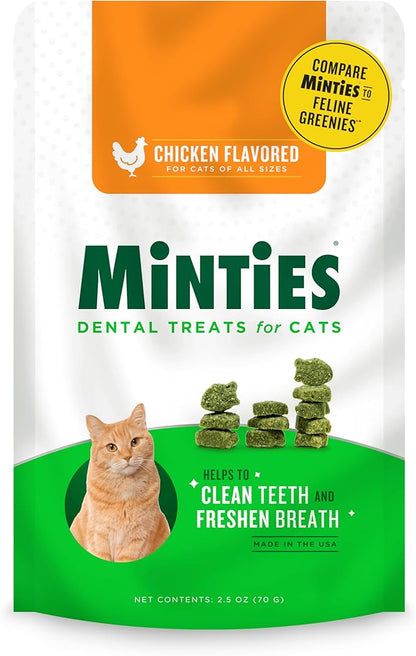 Minties dental treats for cats 2.5 oz chicken flavor