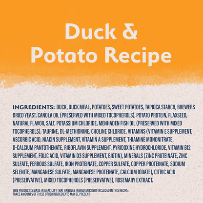 Natural Balance Limited Ingredient Adult Grain - Free Dry Dog Food, Reserve Duck & Potato Recipe, 12 Pound - 723633777414